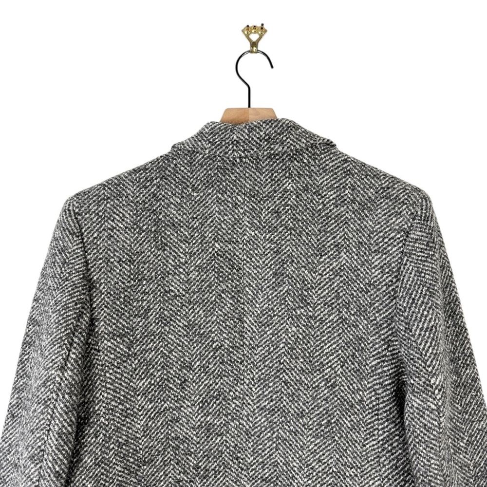 Banana Republic Olinda Oversized Italian Herringbone Blazer Grey Sz S - Picture 10 of 15